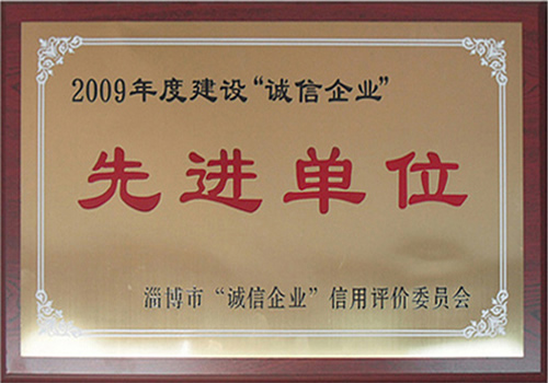 2009年度建設(shè)“誠信企業(yè)先進(jìn)單位”